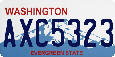 WA license plate AXC5323