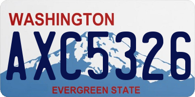 WA license plate AXC5326