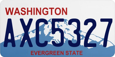 WA license plate AXC5327