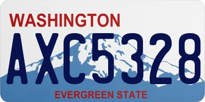 WA license plate AXC5328