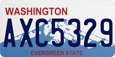 WA license plate AXC5329