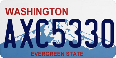 WA license plate AXC5330
