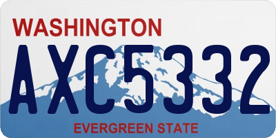 WA license plate AXC5332