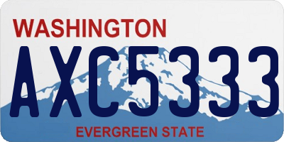 WA license plate AXC5333