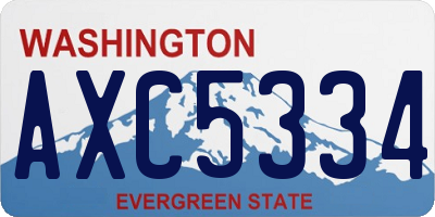 WA license plate AXC5334