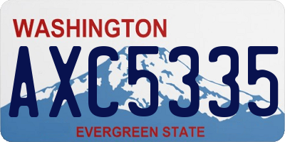 WA license plate AXC5335