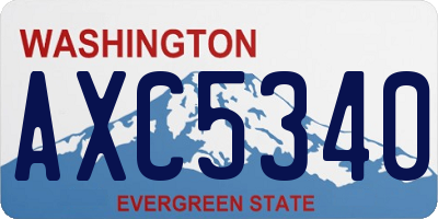 WA license plate AXC5340
