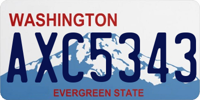 WA license plate AXC5343