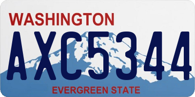 WA license plate AXC5344