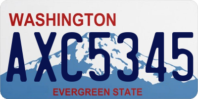 WA license plate AXC5345