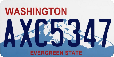 WA license plate AXC5347