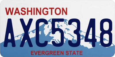 WA license plate AXC5348