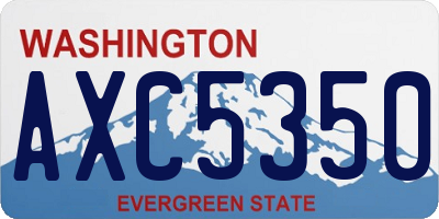 WA license plate AXC5350