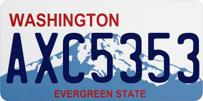 WA license plate AXC5353