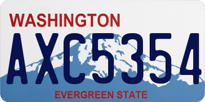 WA license plate AXC5354