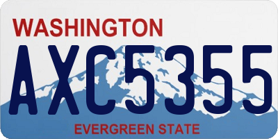 WA license plate AXC5355