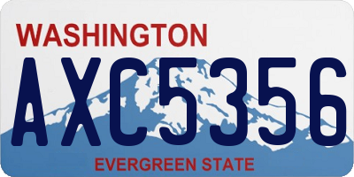 WA license plate AXC5356