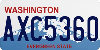 WA license plate AXC5360