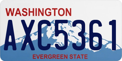 WA license plate AXC5361