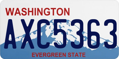 WA license plate AXC5363