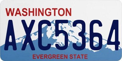 WA license plate AXC5364