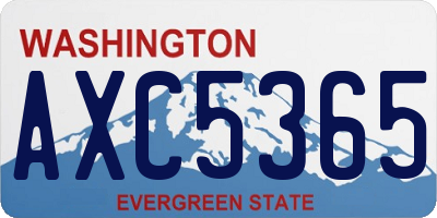 WA license plate AXC5365