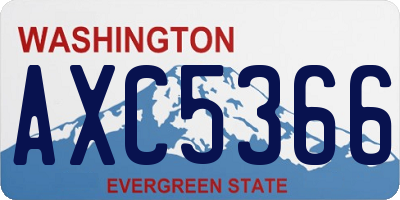 WA license plate AXC5366