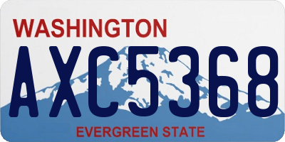 WA license plate AXC5368