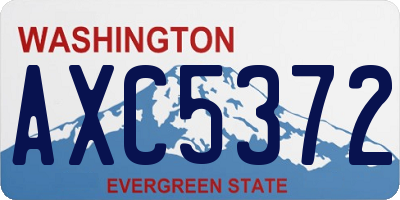 WA license plate AXC5372