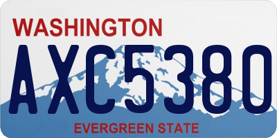 WA license plate AXC5380