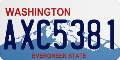 WA license plate AXC5381