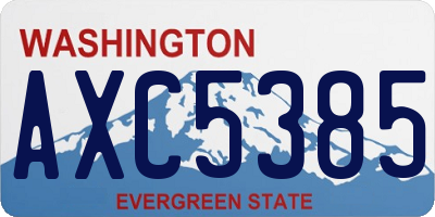 WA license plate AXC5385