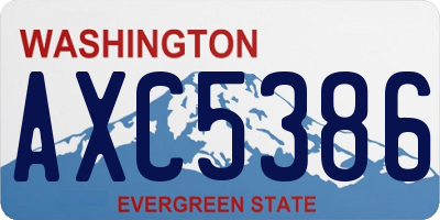 WA license plate AXC5386
