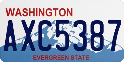 WA license plate AXC5387