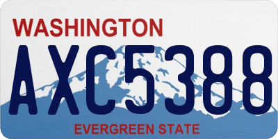 WA license plate AXC5388
