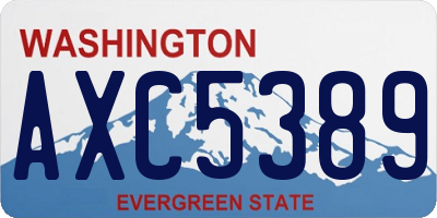 WA license plate AXC5389