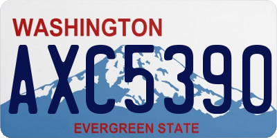 WA license plate AXC5390