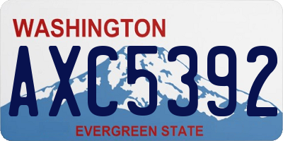WA license plate AXC5392