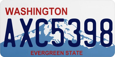 WA license plate AXC5398