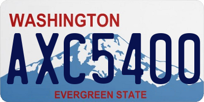 WA license plate AXC5400