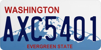 WA license plate AXC5401