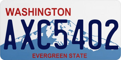 WA license plate AXC5402