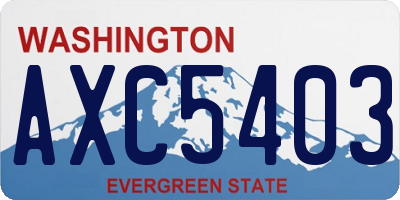 WA license plate AXC5403