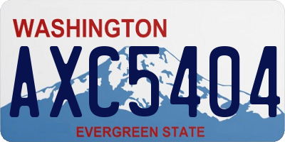 WA license plate AXC5404