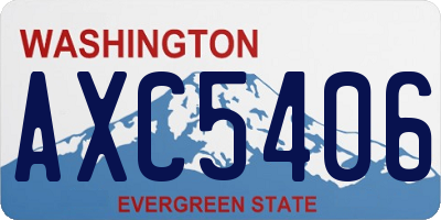 WA license plate AXC5406