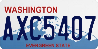 WA license plate AXC5407