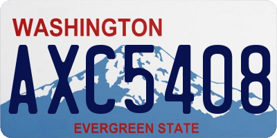 WA license plate AXC5408