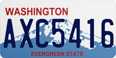 WA license plate AXC5416