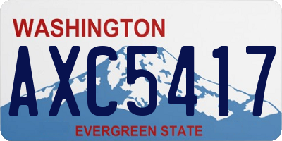 WA license plate AXC5417