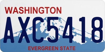 WA license plate AXC5418